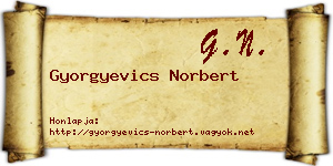 Gyorgyevics Norbert névjegykártya